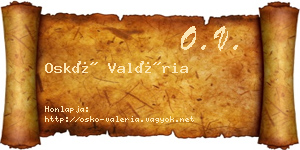 Oskó Valéria névjegykártya